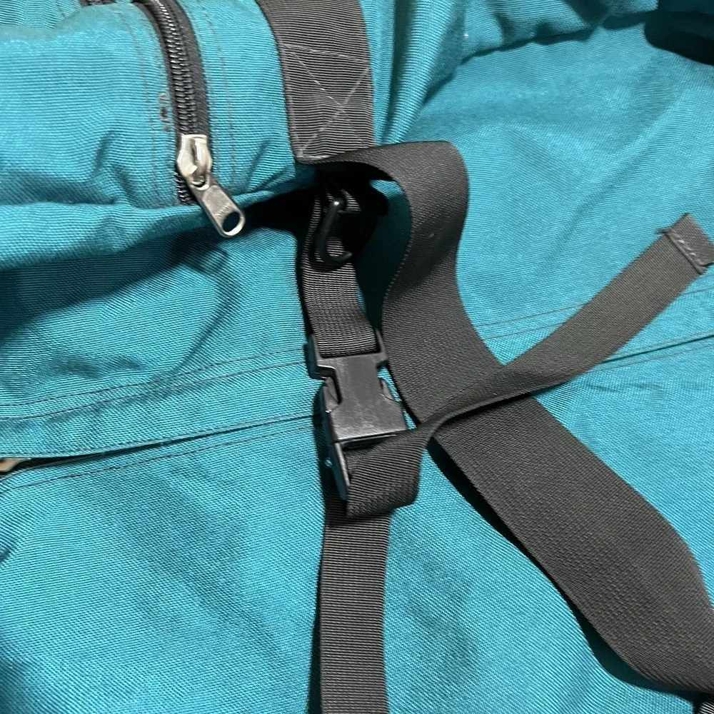 Vintage LL Bean Duffel Bag Green Canvas Oversized‎ 36x16 Backpack Convert